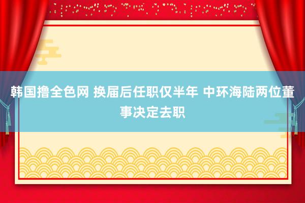 韩国撸全色网 换届后任职仅半年 中环海陆两位董事决定去职