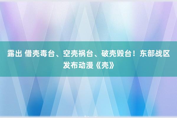 露出 借壳毒台、空壳祸台、破壳毁台！东部战区发布动漫《壳》