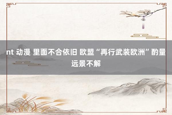 nt 动漫 里面不合依旧 欧盟“再行武装欧洲”酌量远景不解