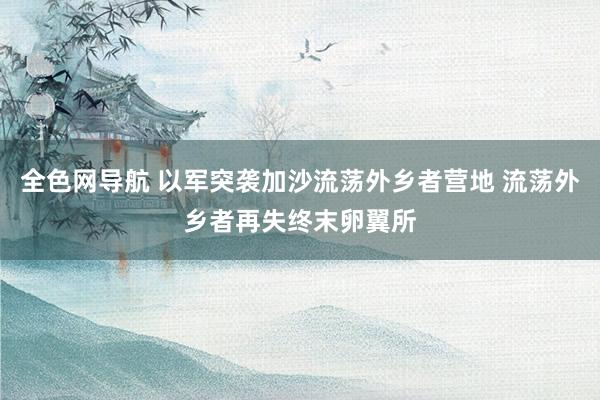 全色网导航 以军突袭加沙流荡外乡者营地 流荡外乡者再失终末卵翼所