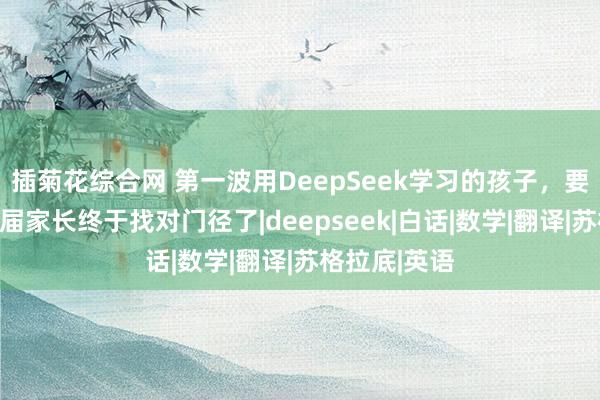插菊花综合网 第一波用DeepSeek学习的孩子，要赢麻了！这届家长终于找对门径了|deepseek|白话|数学|翻译|苏格拉底|英语