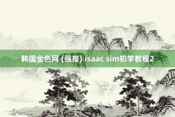 韩国全色网 (强推) isaac sim初学教程2